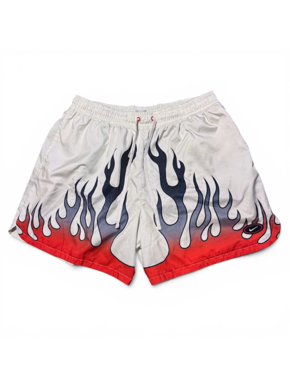 Men's Nike Flame Print Shorts Size Xl White Red